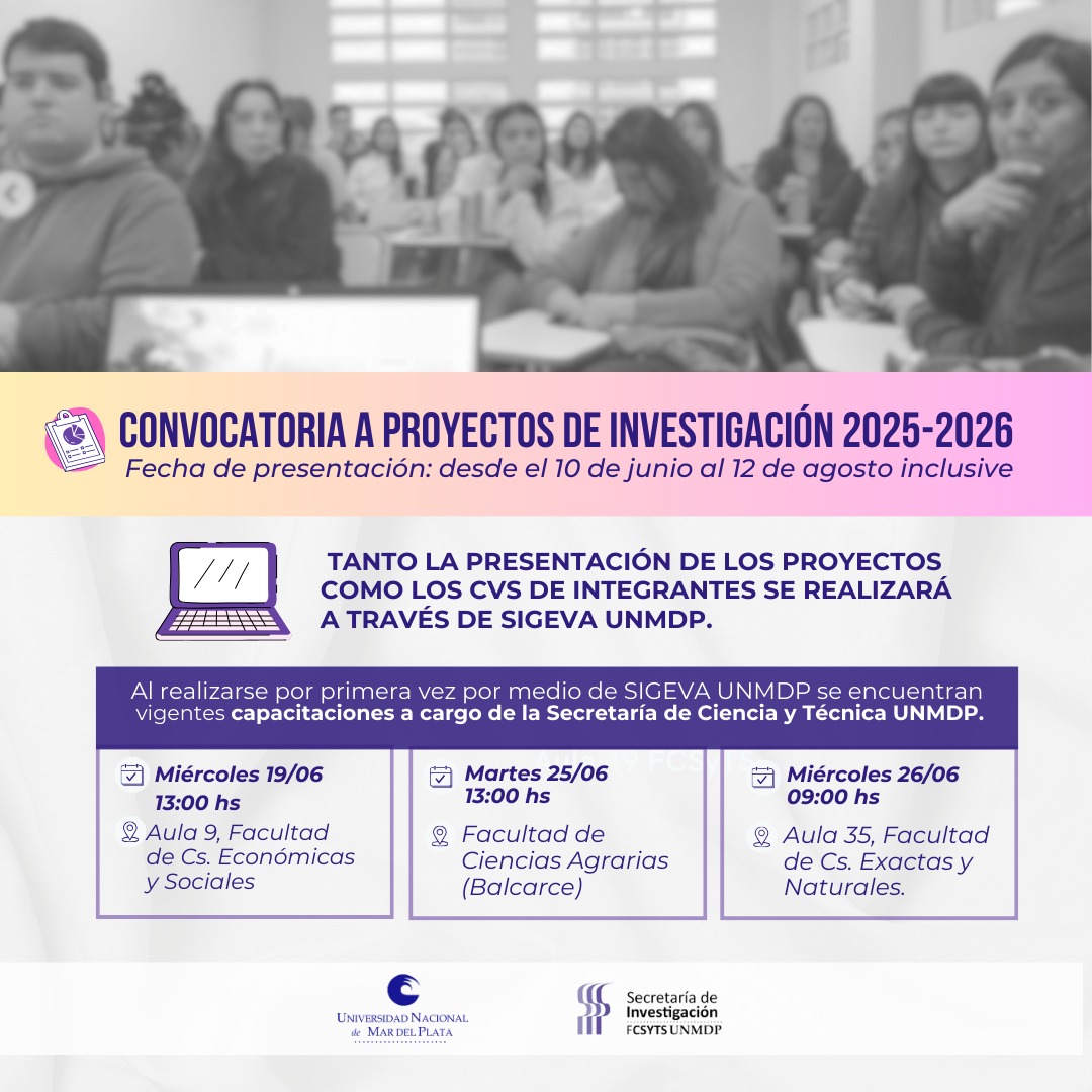 Convocatoria a la presentación de Proyectos de Investigación 2025-2026